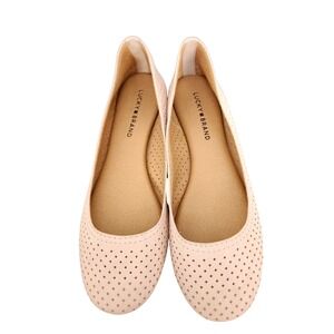 Lucky Brand Cream Perforated Flats